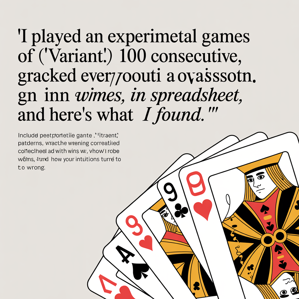 I Played 100 Freecell Games and Tracked Every Move: Here's What the Data Actually Says About Winning