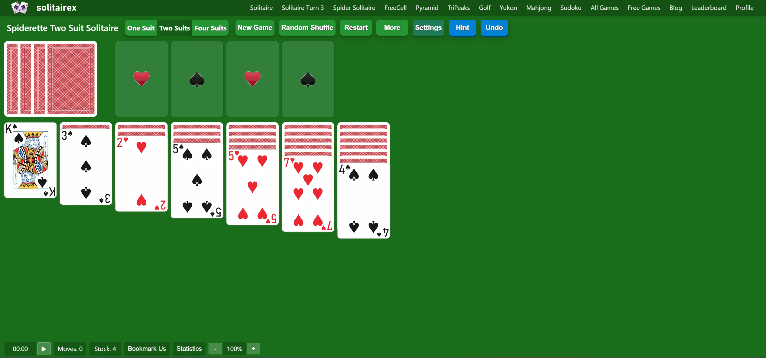 Spiderette Solitaire Two Suits